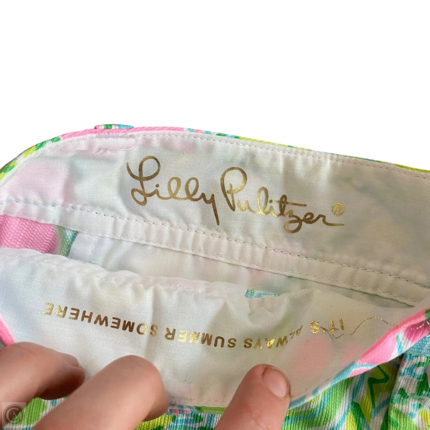 Shorts Designer By Lilly Pulitzer In Green & Pink, Size: Xxs