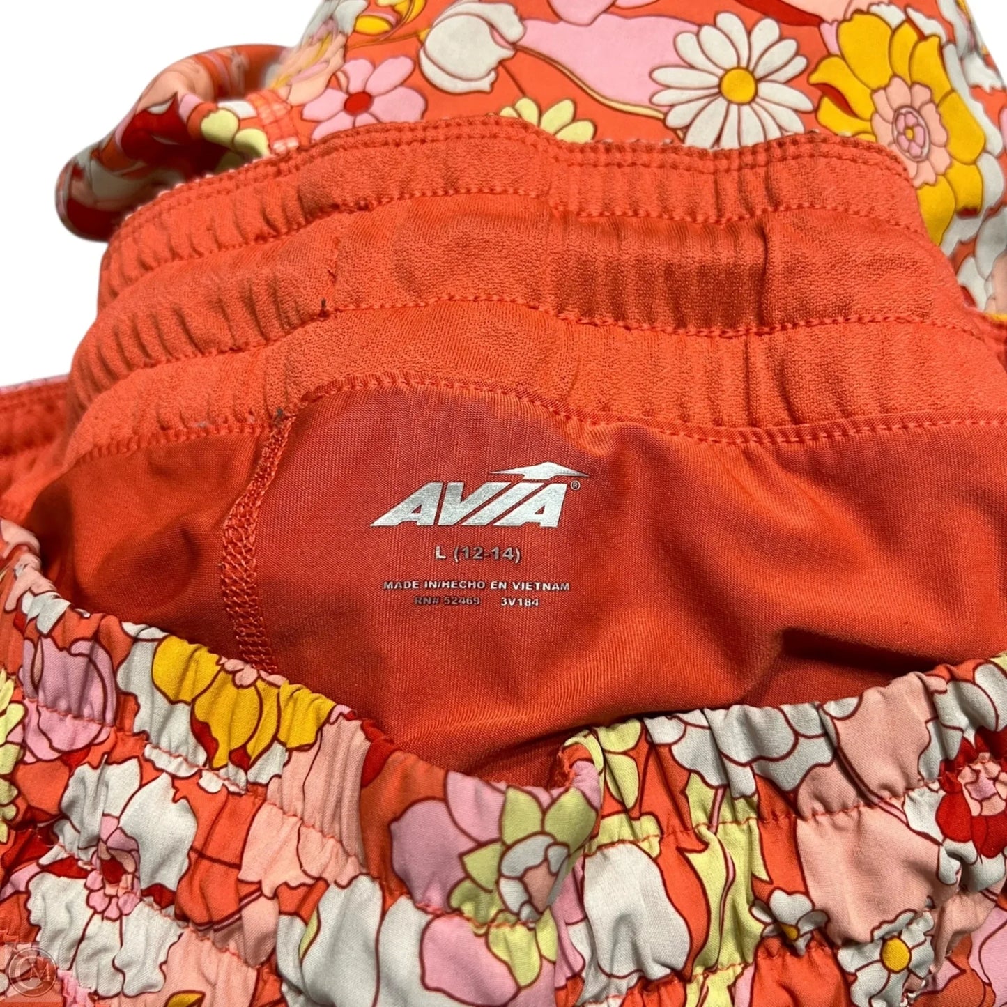 Athletic Shorts By Avia In Orange & Red, Size: L