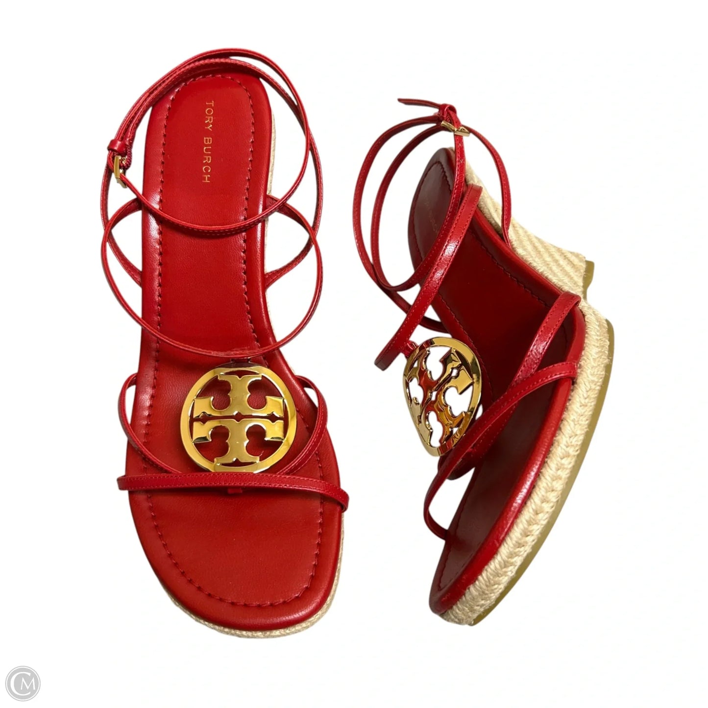 Shoes Designer By Tory Burch In Red & Tan, Size: 10