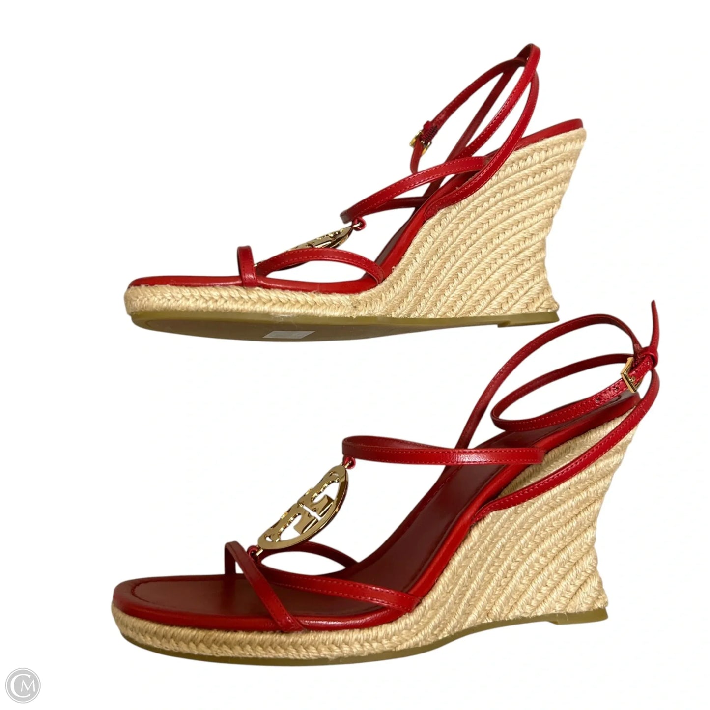 Shoes Designer By Tory Burch In Red & Tan, Size: 10