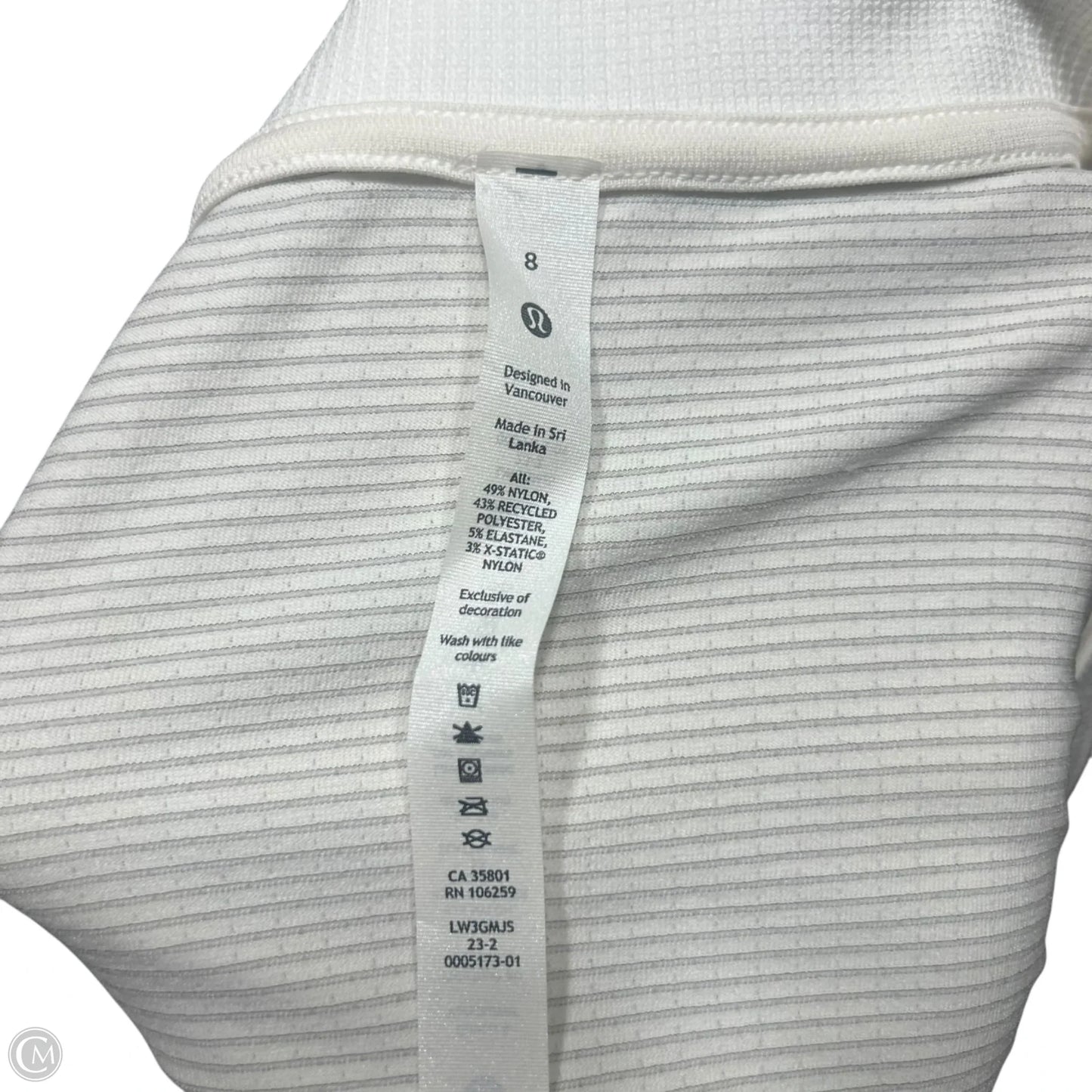 Athletic Top Short Sleeve By Lululemon In Cream, Size: M