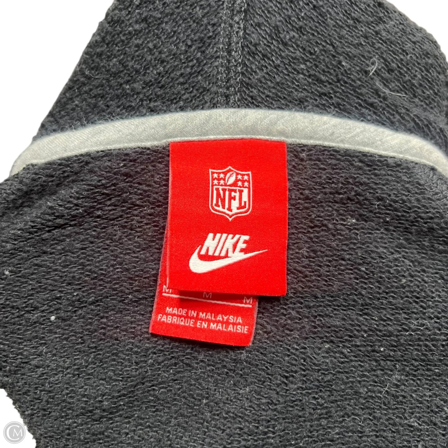 Sweatshirt Hoodie By Nike Apparel In Black & Green, Size: M