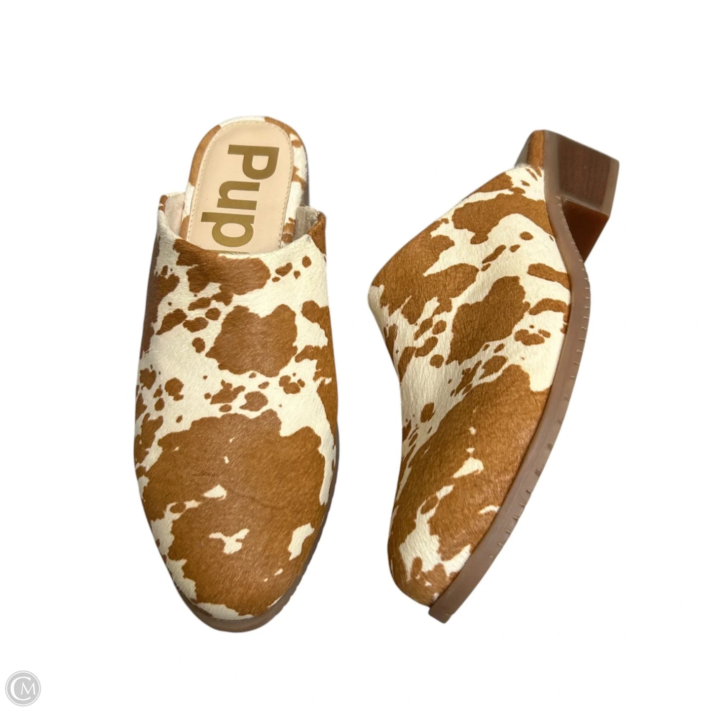 Shoes Heels Platform By Hush Puppies In Brown & Cream, Size: 9