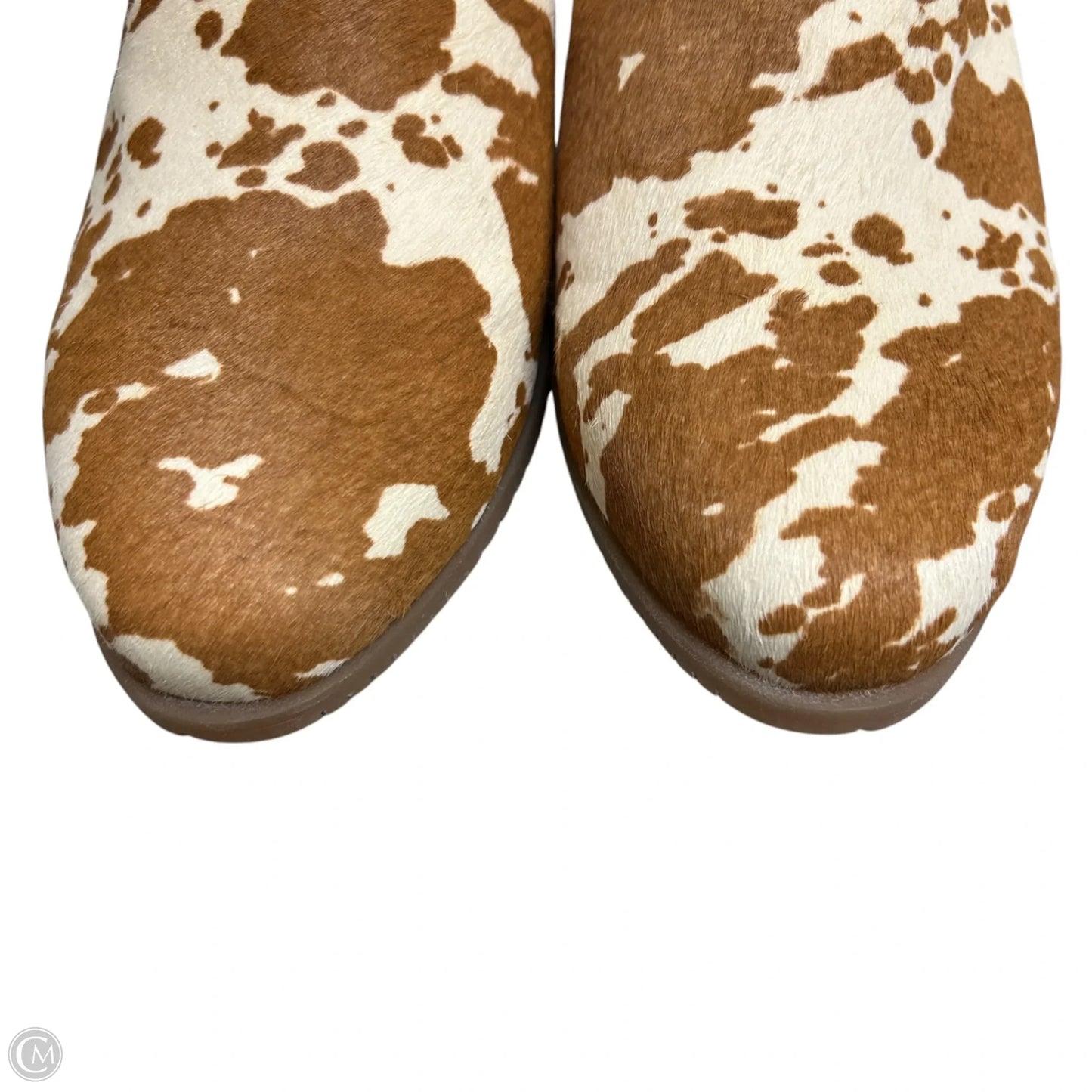 Shoes Heels Platform By Hush Puppies In Brown & Cream, Size: 9