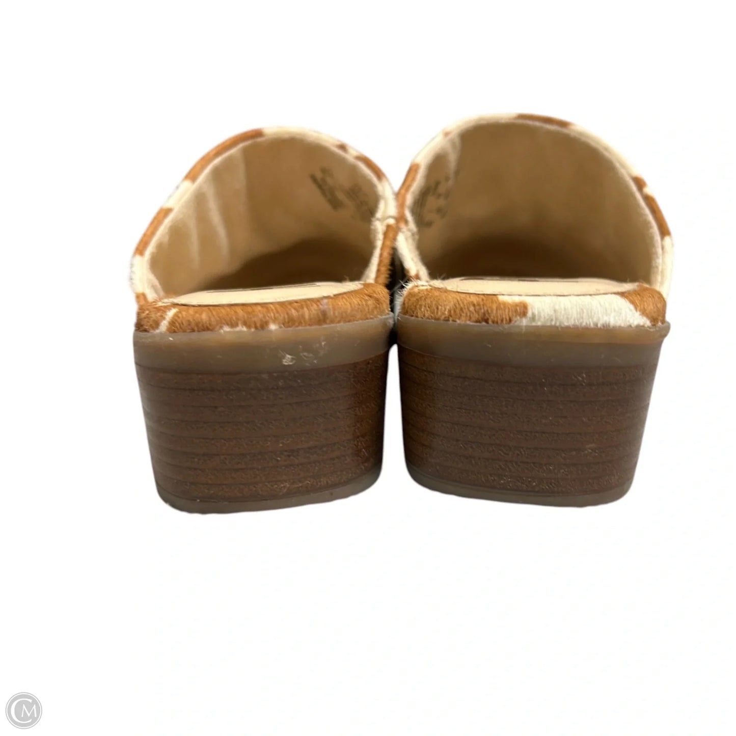 Shoes Heels Platform By Hush Puppies In Brown & Cream, Size: 9
