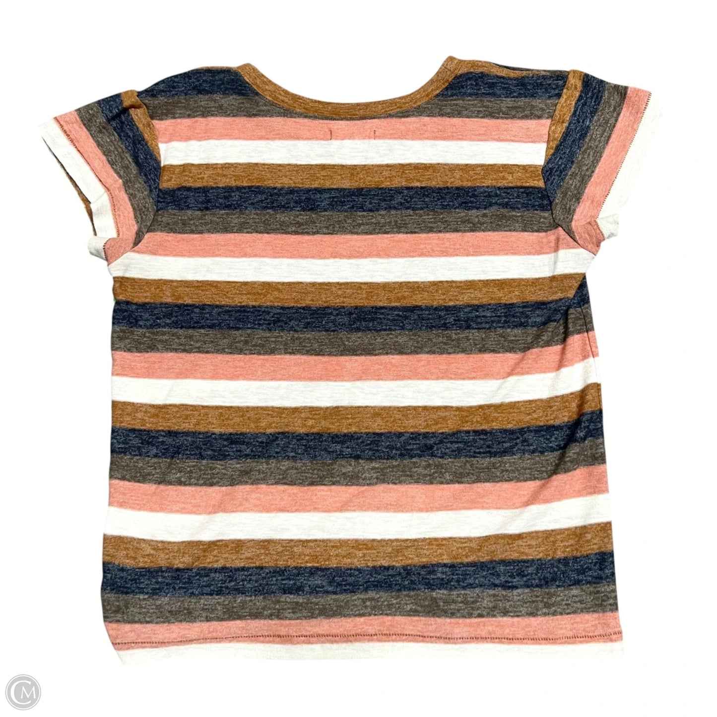 Top Short Sleeve By Madewell In Brown & White, Size: S