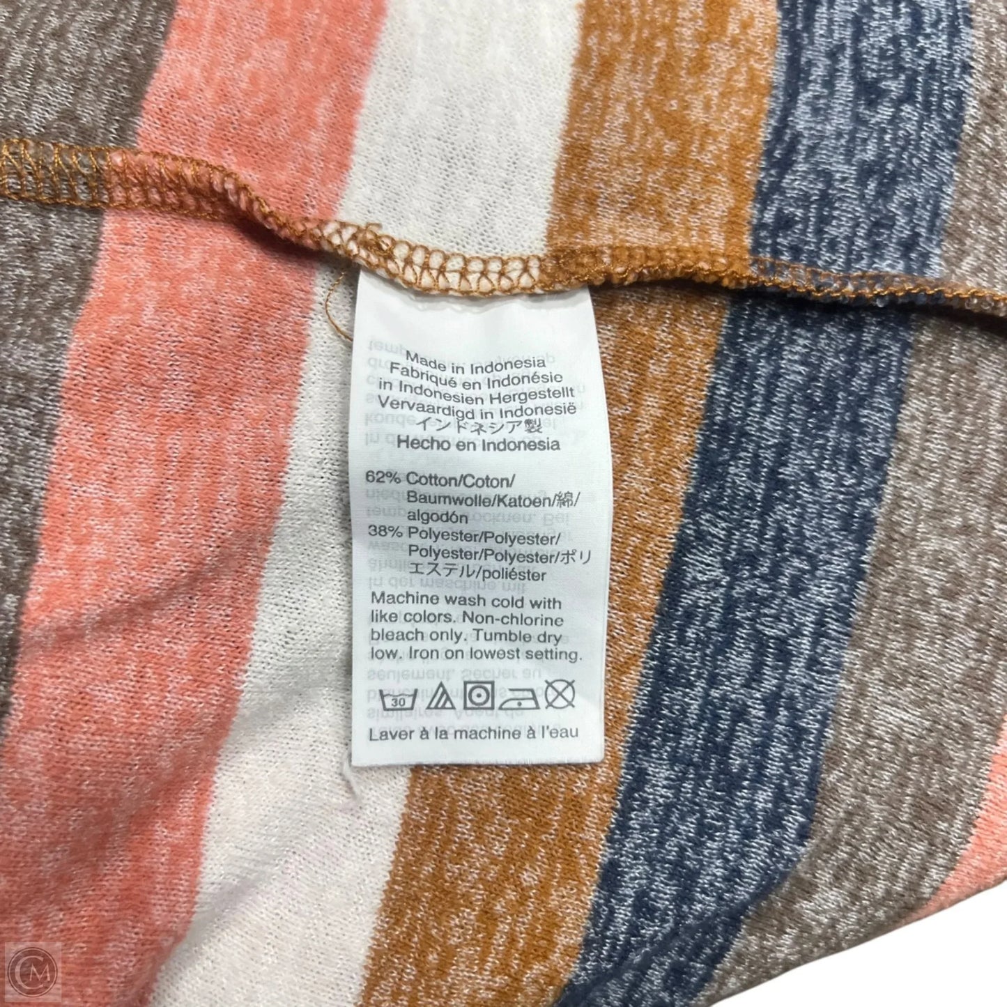 Top Short Sleeve By Madewell In Brown & White, Size: S