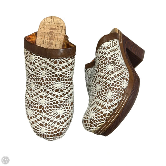 Shoes Heels Block By Korks In Brown & Cream, Size: 7