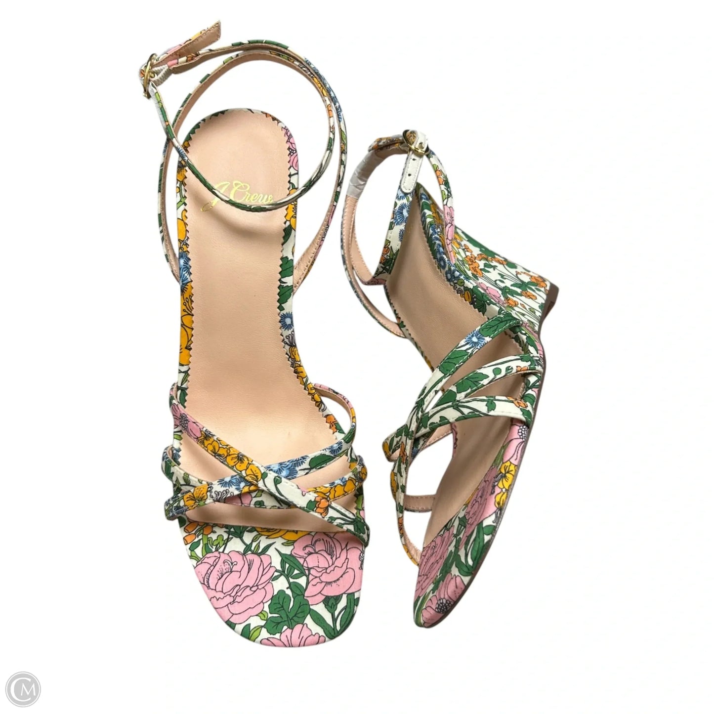 Sandals Heels Wedge By J. Crew In Floral Print, Size: 7.5