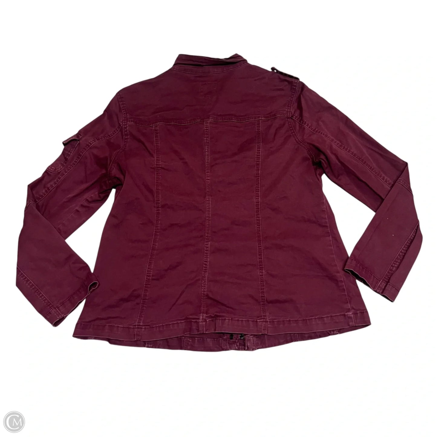 Jacket Denim By Kensie In Maroon, Size: Xl