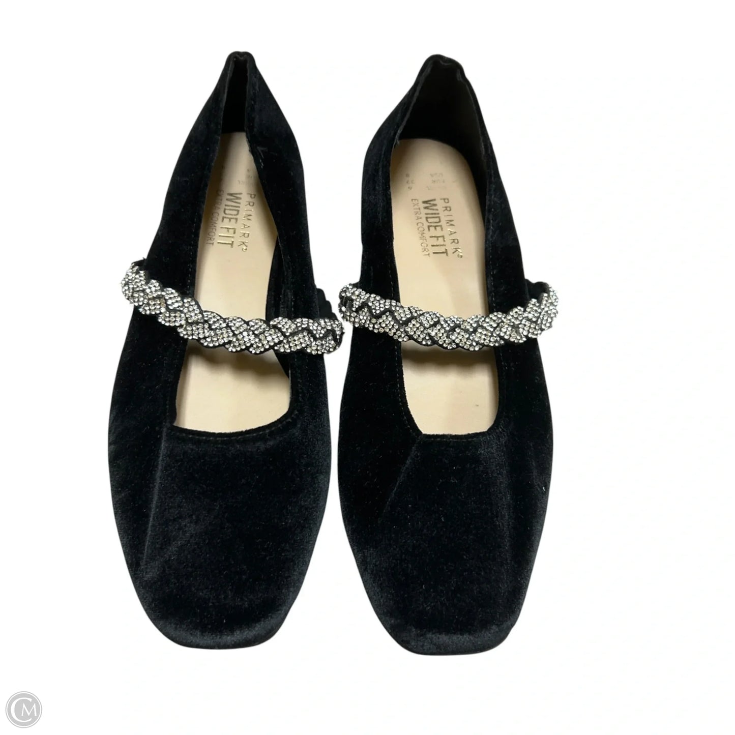 Shoes Flats By Primark In Black & Silver, Size: 8