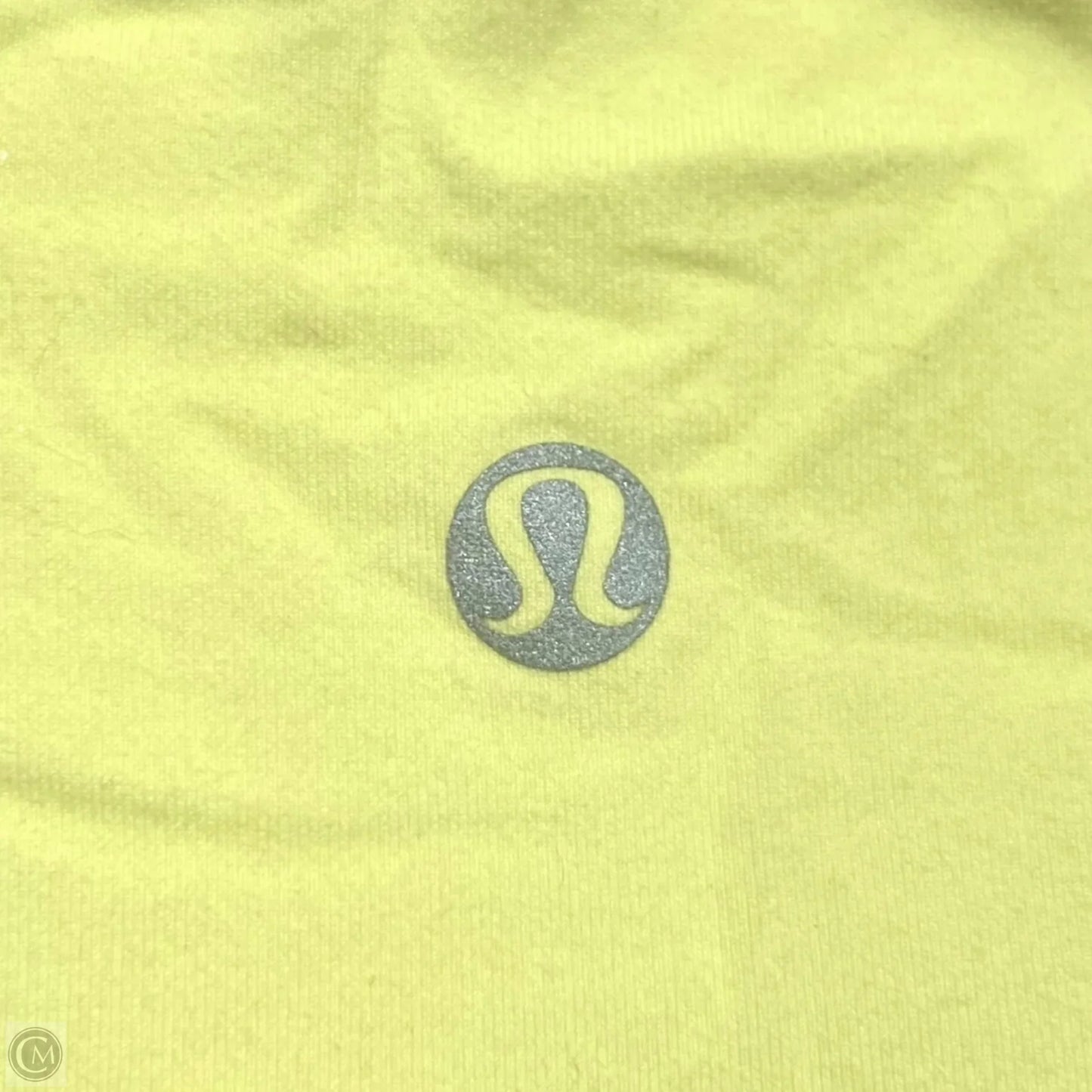 Athletic Top Long Sleeve Crewneck By Lululemon In White & Yellow, Size: M