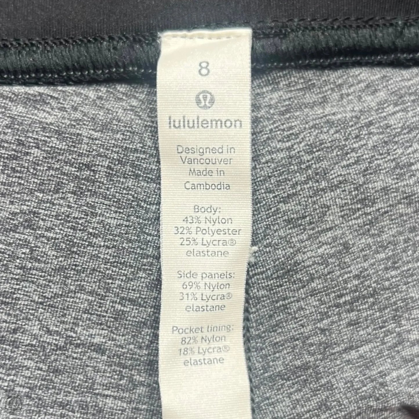 Athletic Leggings By Lululemon In Grey & Purple, Size: 8