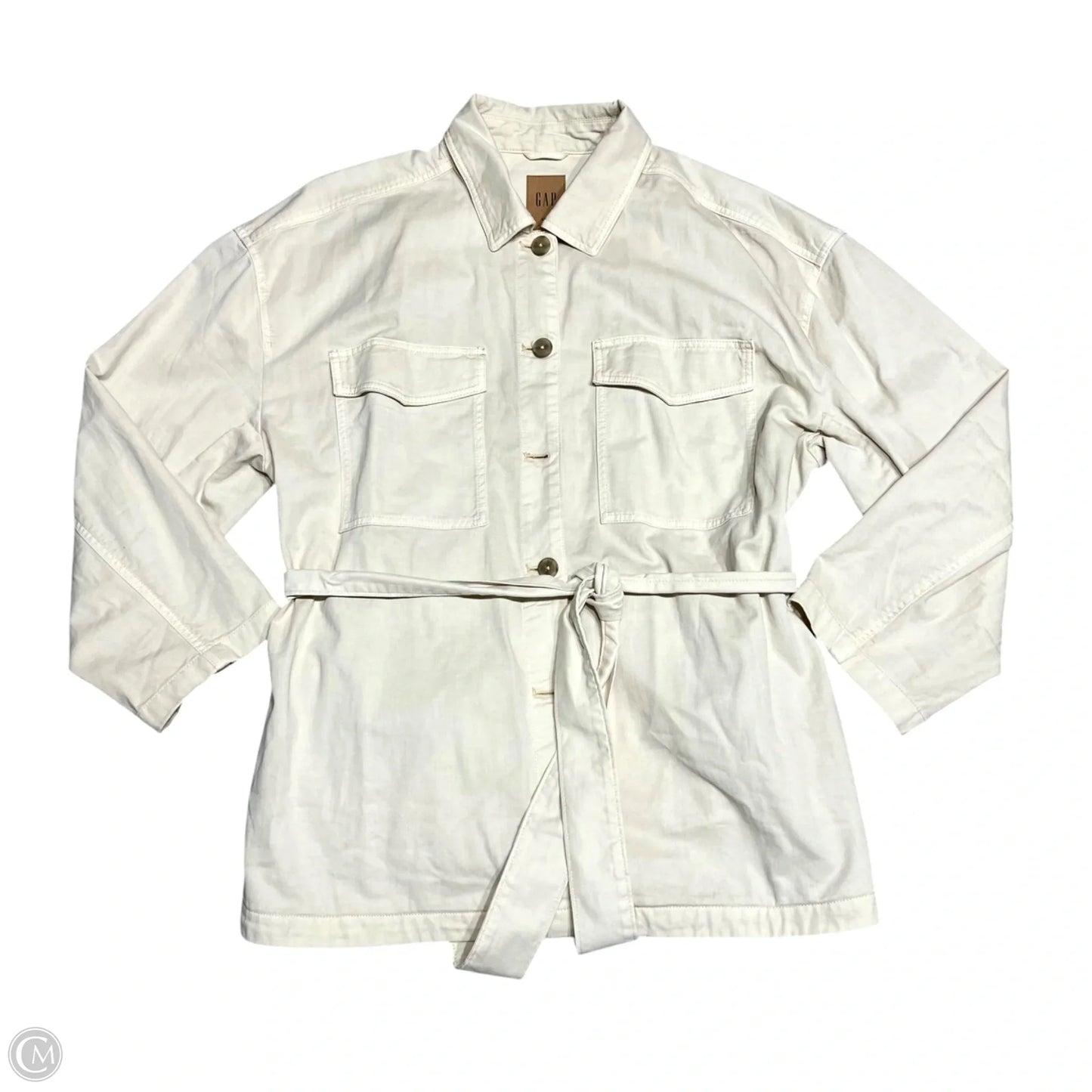 Jacket Denim By Gap In Cream, Size: Xxl