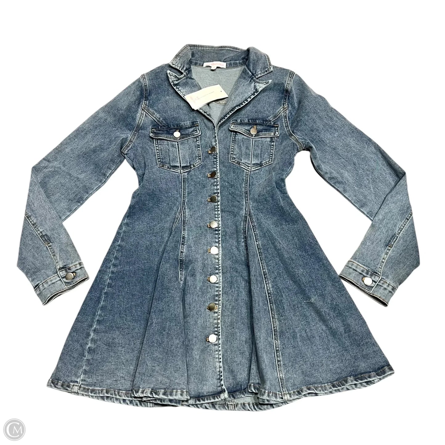 Dress Casual Midi By Hot & Delicious In Blue Denim, Size: M