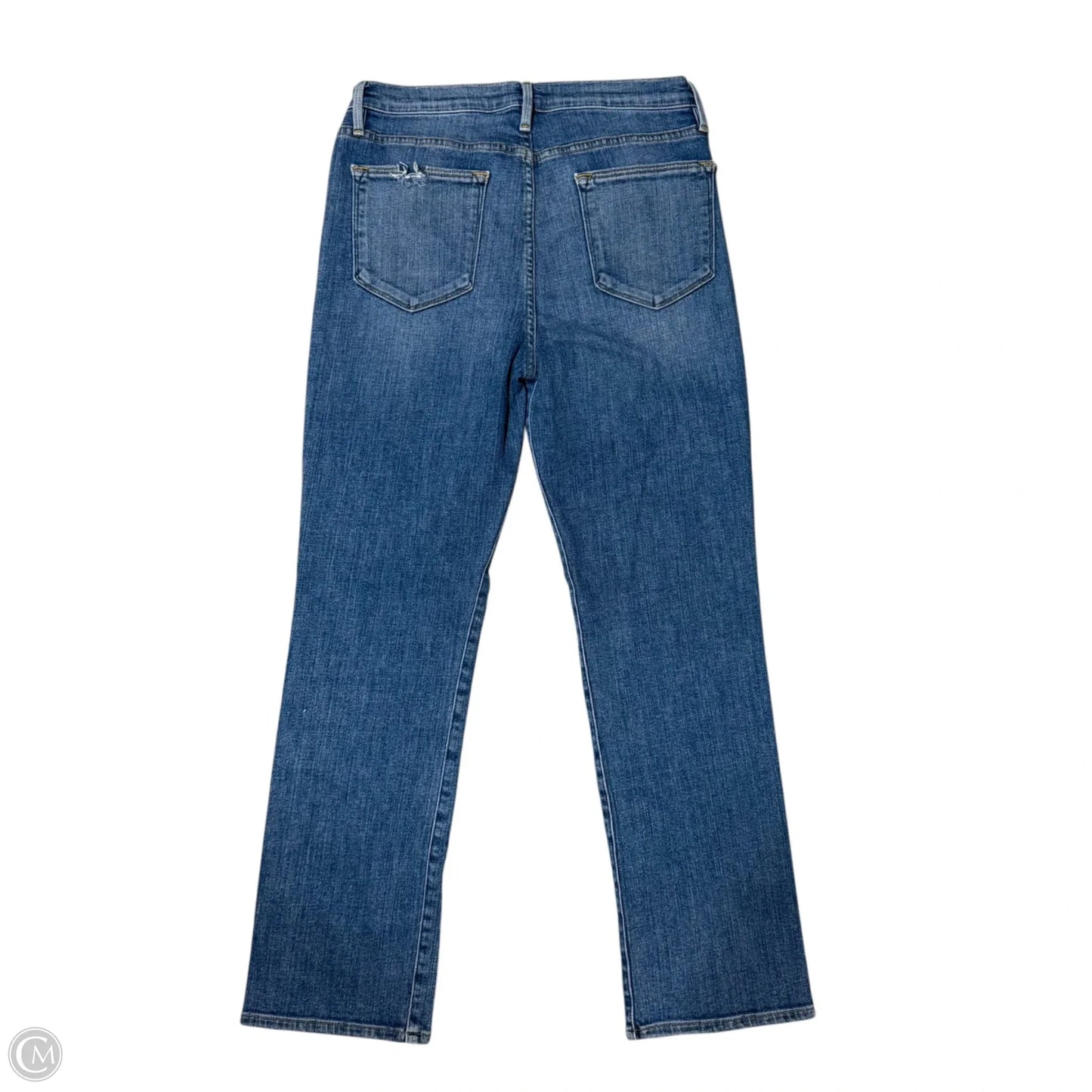 Jeans Straight By Frame In Blue Denim, Size: 8
