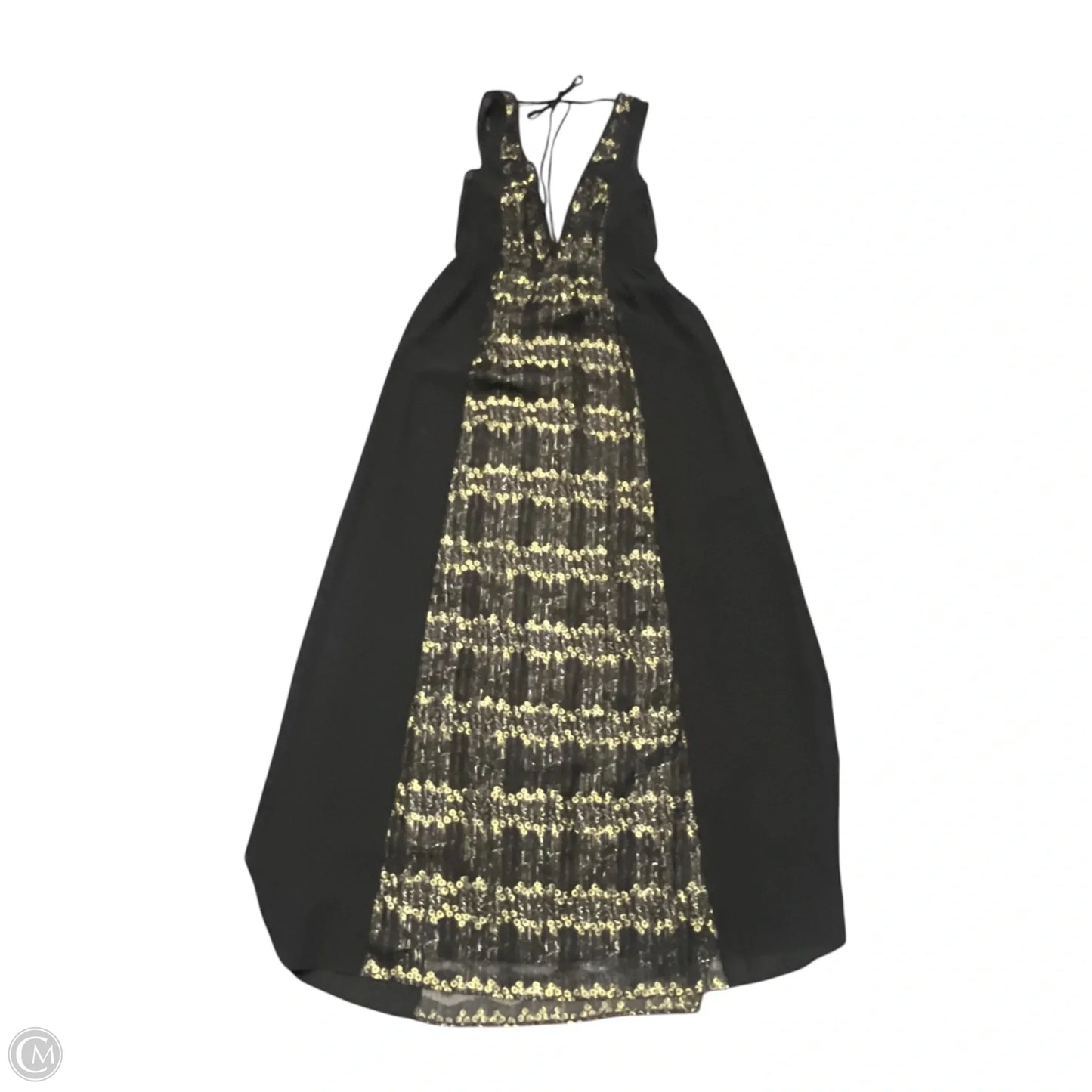 Dress Casual Maxi By Bcbgeneration In Black & Gold, Size: S