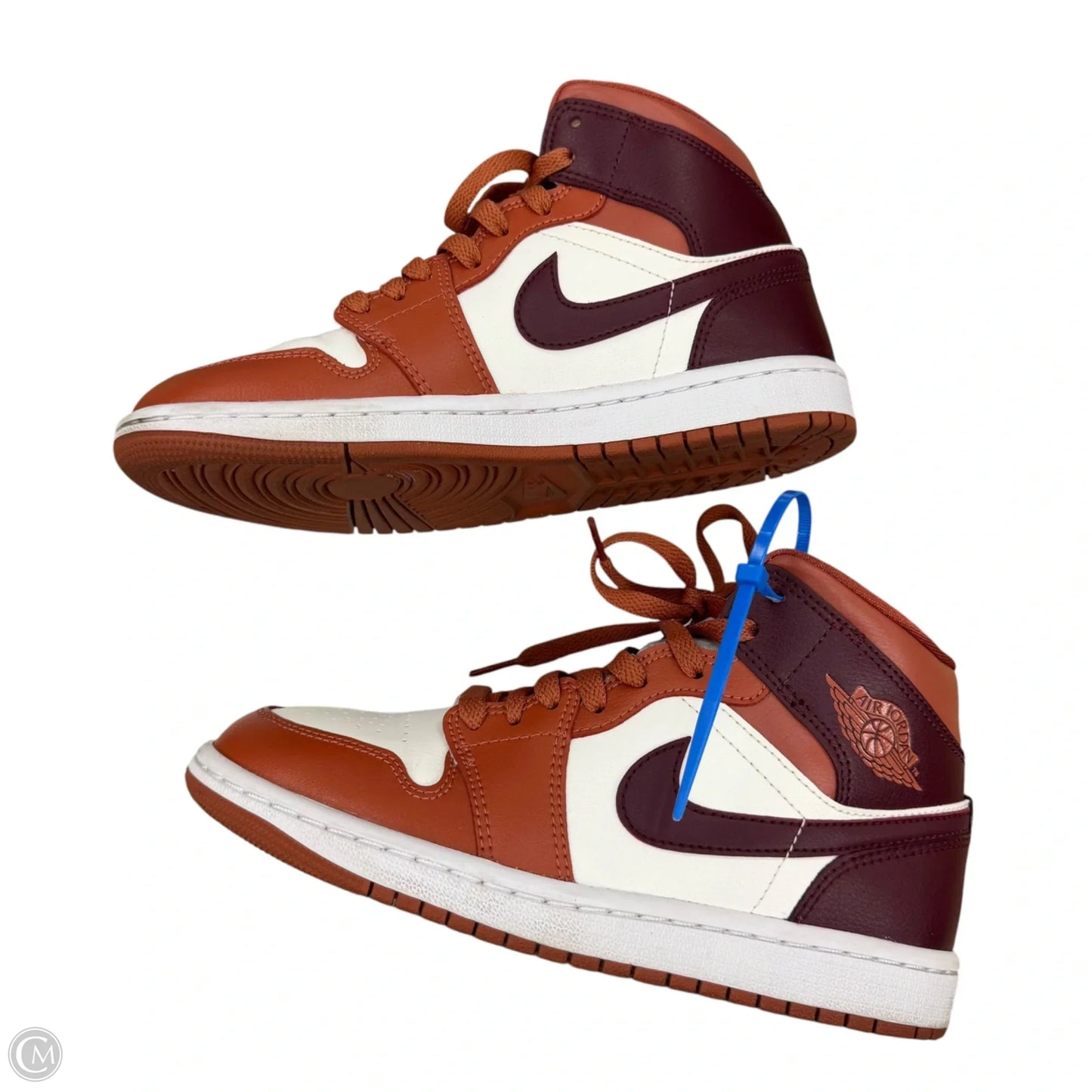 Shoes Luxury Designer By Jordan In Orange & White, Size: 6.5