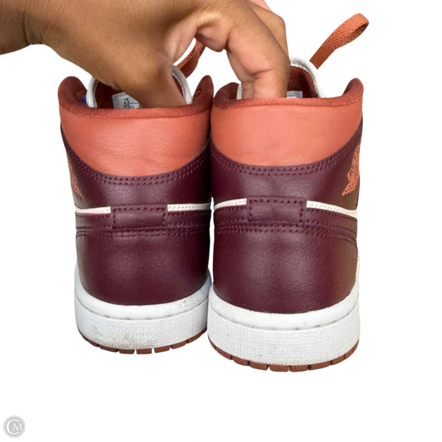Shoes Luxury Designer By Jordan In Orange & White, Size: 6.5