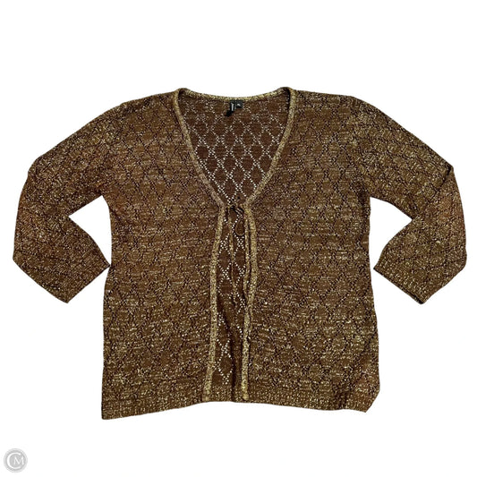 Cardigan By Jason Maxwell In Brown & Gold, Size: Xl