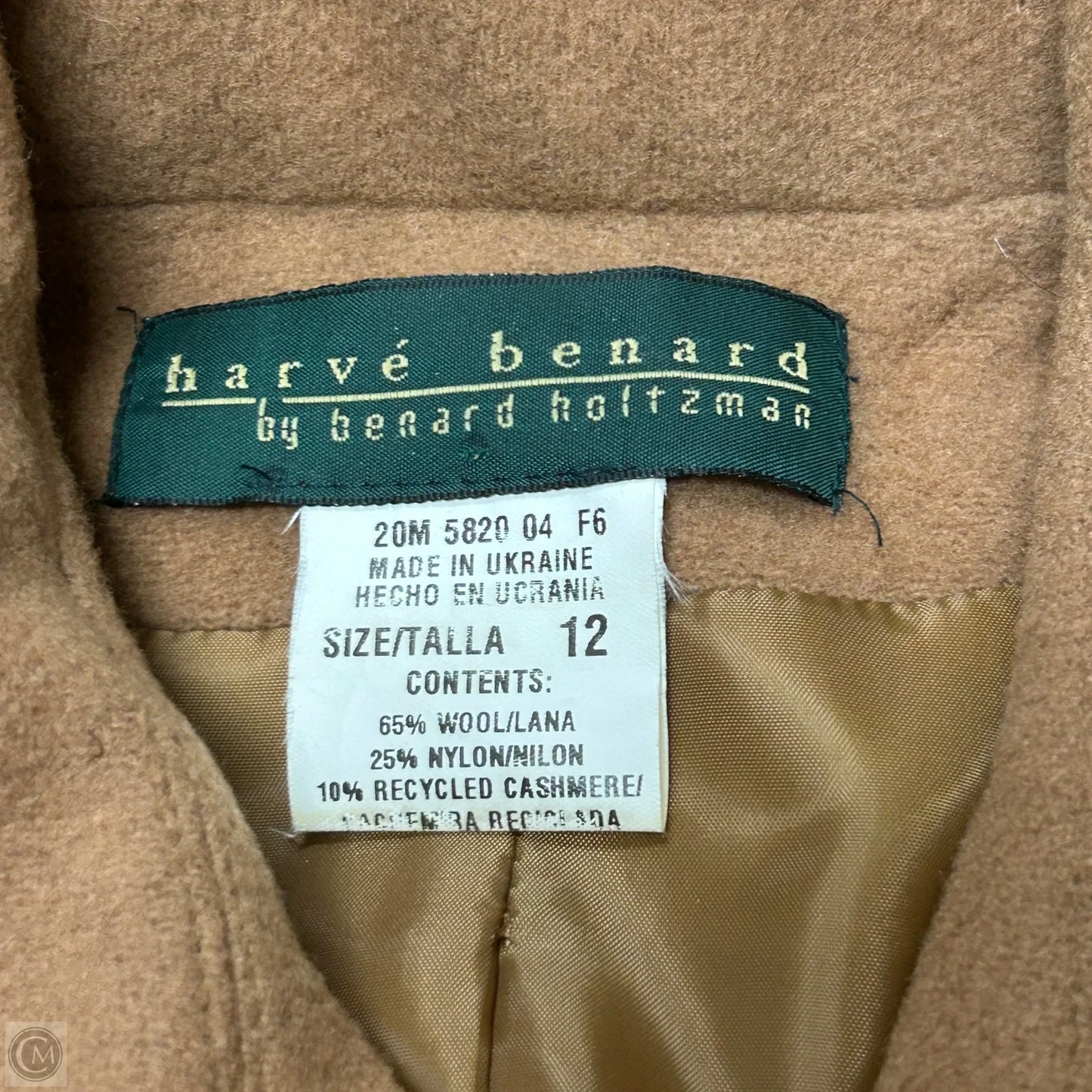 Coat Wool By Harve Bernard In Brown, Size: L