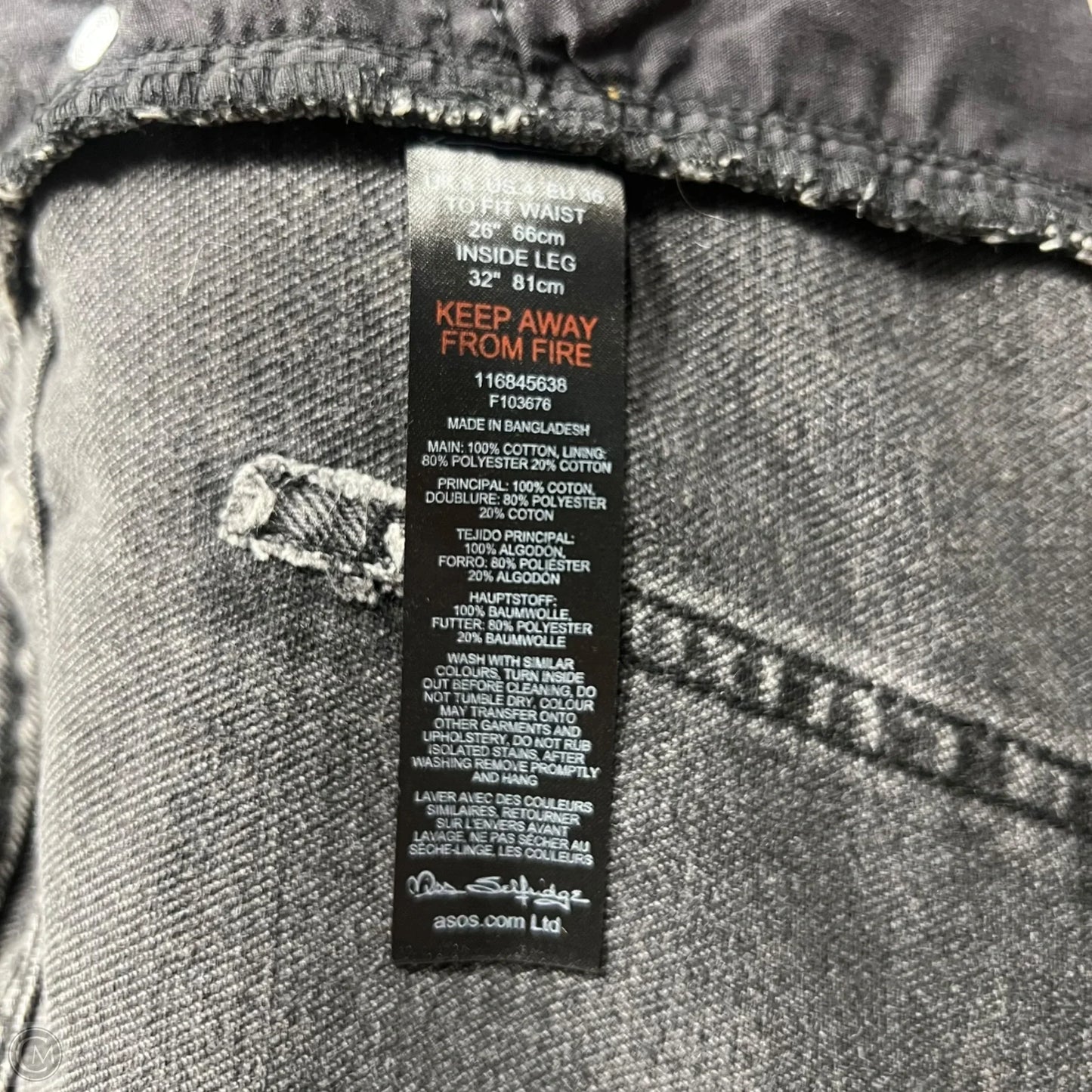Jeans Straight By Miss S In Black Denim, Size: 4
