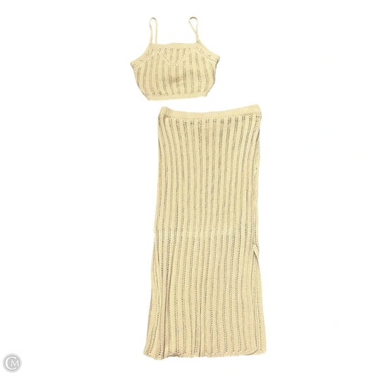 Skirt Set 2pc By Freshman In Tan, Size: M
