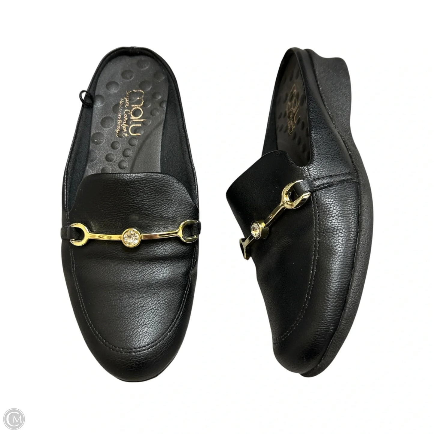Shoes Heels Wedge By Malu In Black & Gold, Size: 7