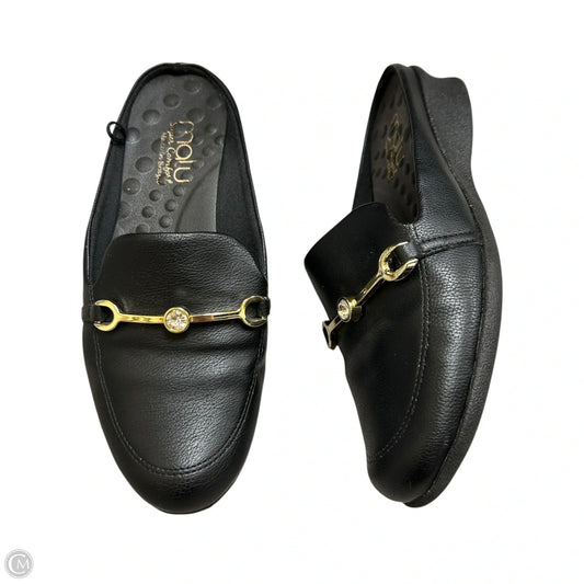 Shoes Heels Wedge By Malu In Black & Gold, Size: 7