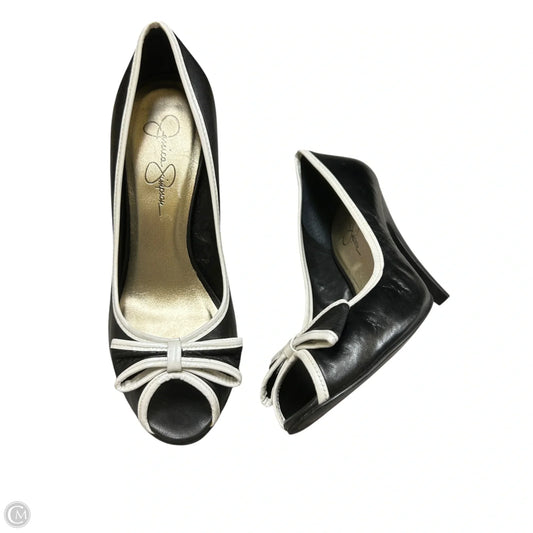 Shoes Heels Stiletto By Jessica Simpson In Black & White, Size: 7