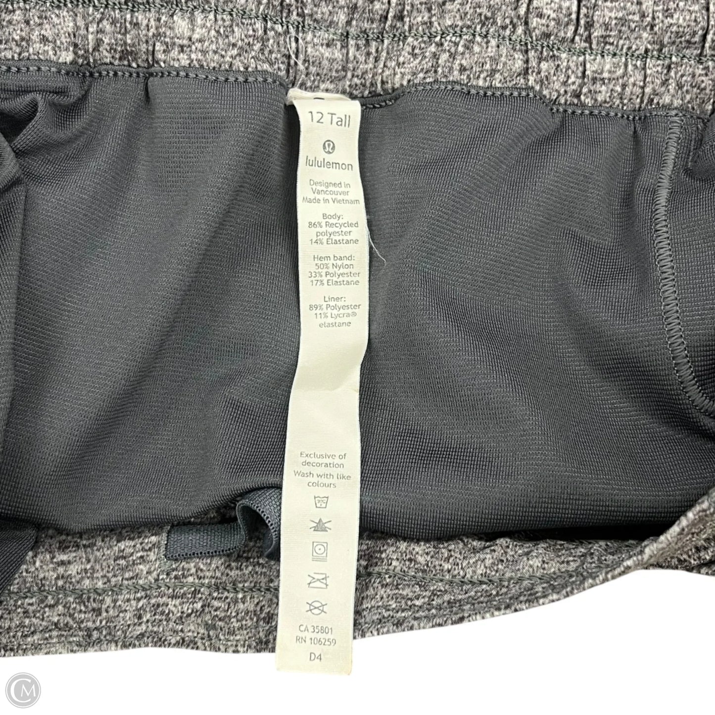 Athletic Shorts By Lululemon In Grey, Size: 12