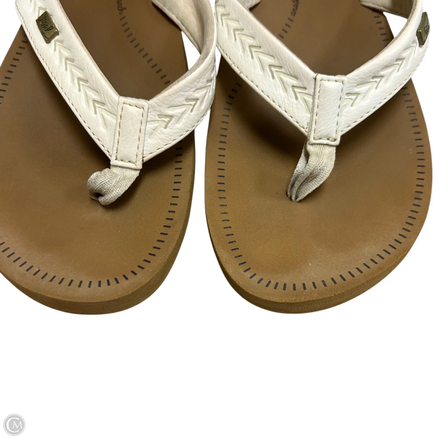 Sandals Flip Flops By Reef In Brown & White, Size: 9