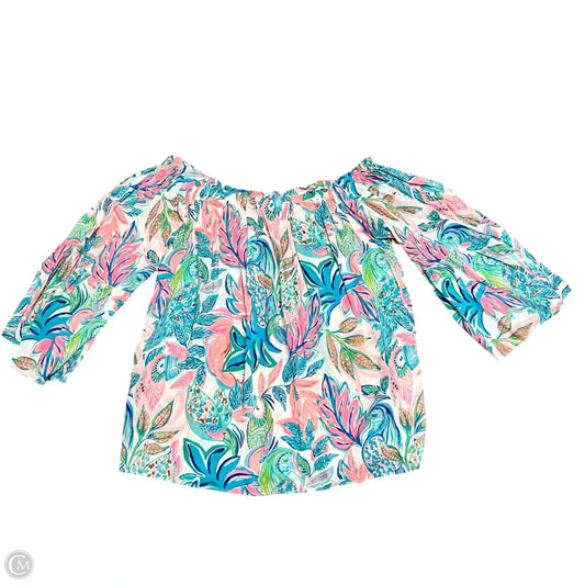 Top 3/4 Sleeve Designer By Lilly Pulitzer In Multi-colored, Size: M