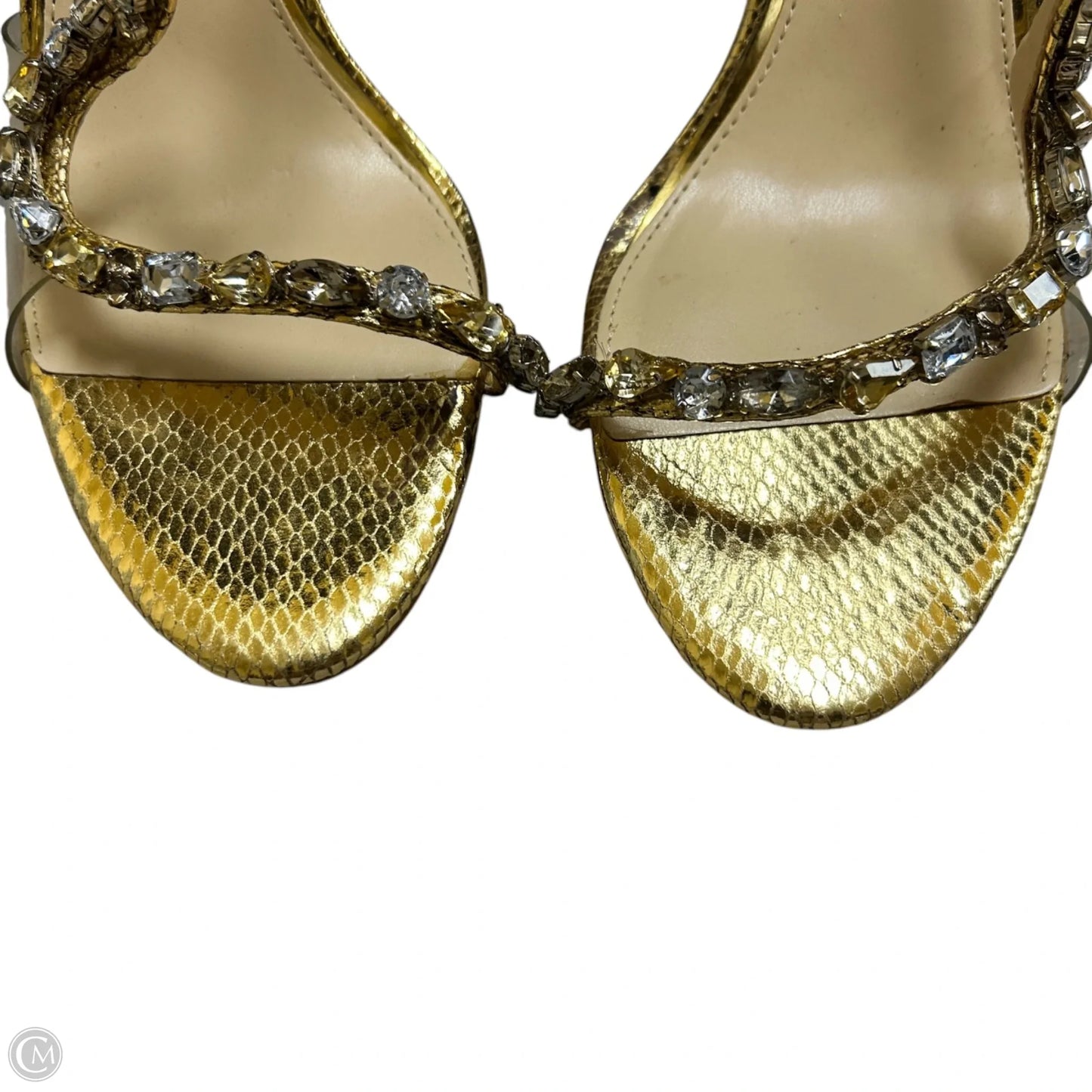 Sandals Heels Stiletto By Jessica Simpson In Gold, Size: 9.5