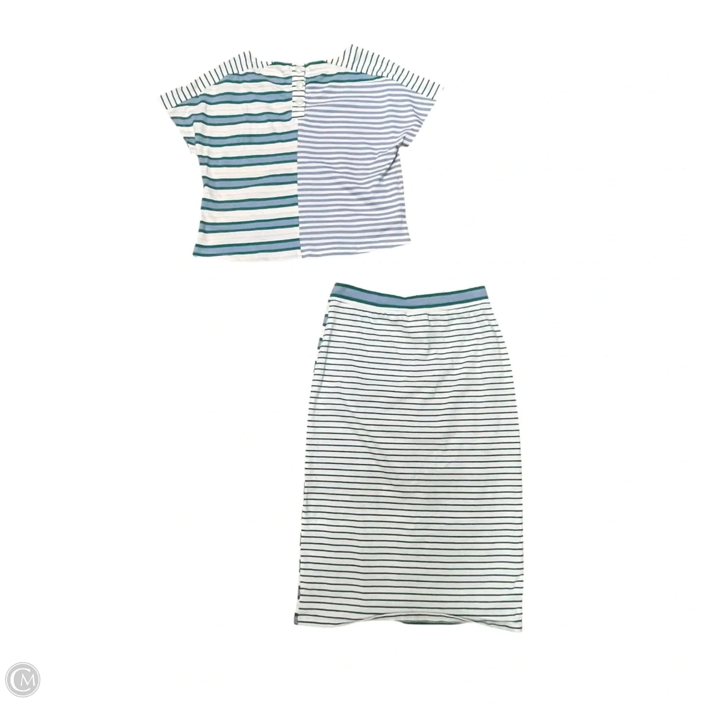 Top 2pc Short Sleeve By Maeve In Blue & White, Size: S