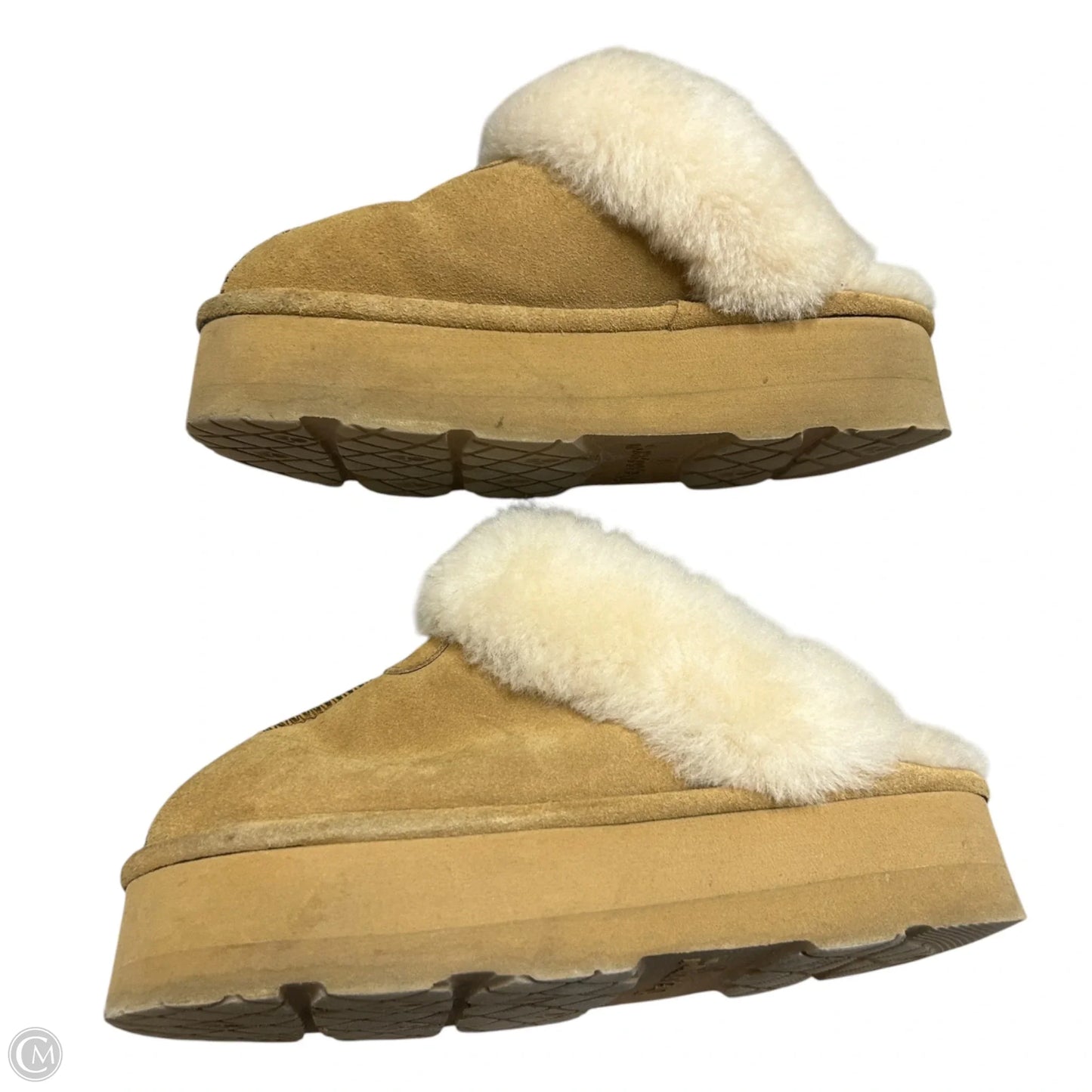 Slippers By Bearpaw In Tan & White, Size: 6
