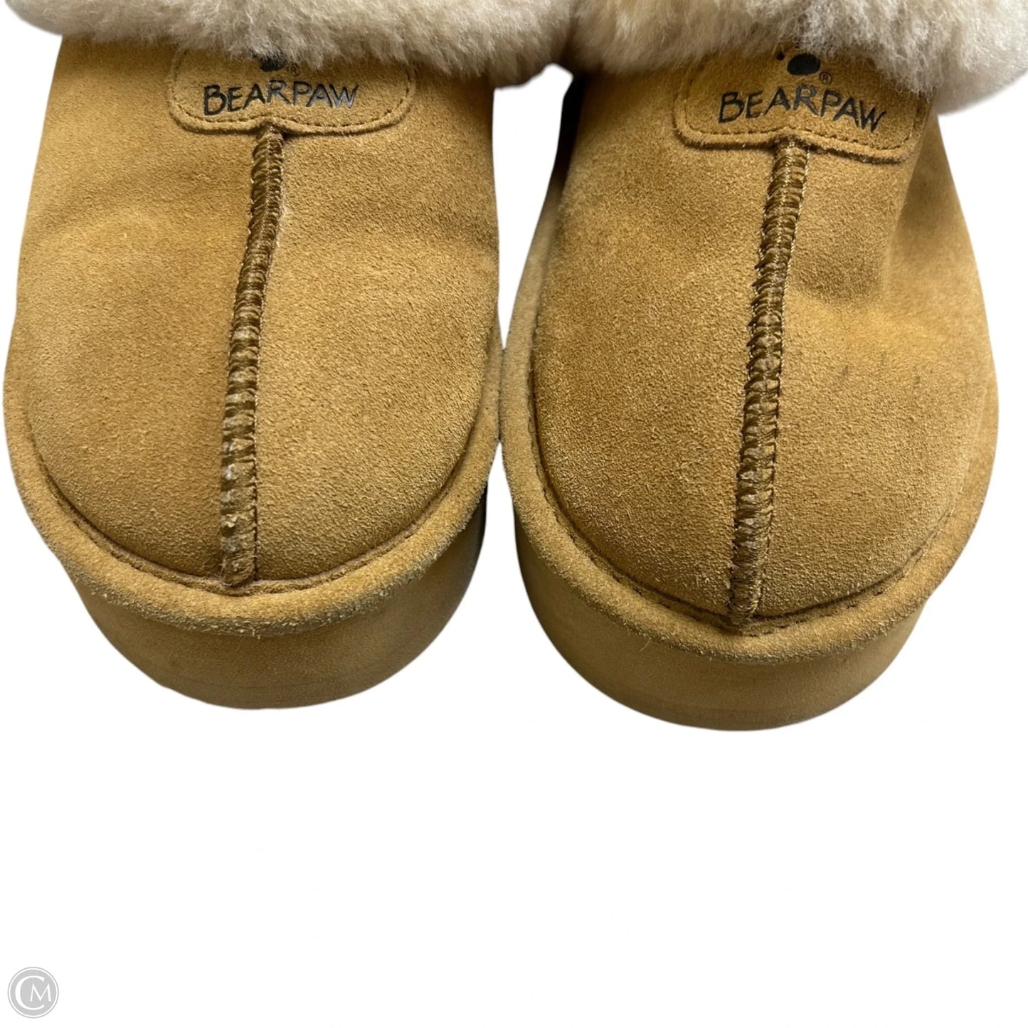 Slippers By Bearpaw In Tan & White, Size: 6