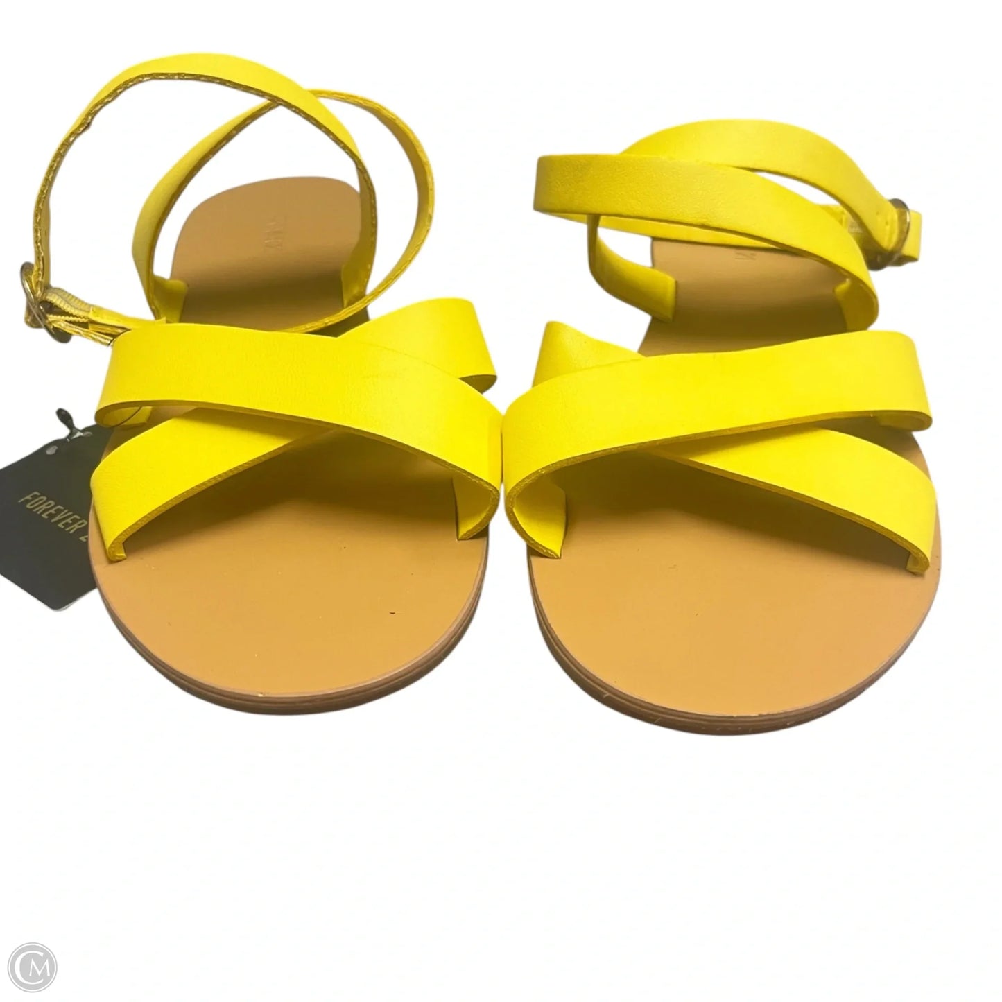 Sandals Flats By Forever 21 In Yellow, Size: 8