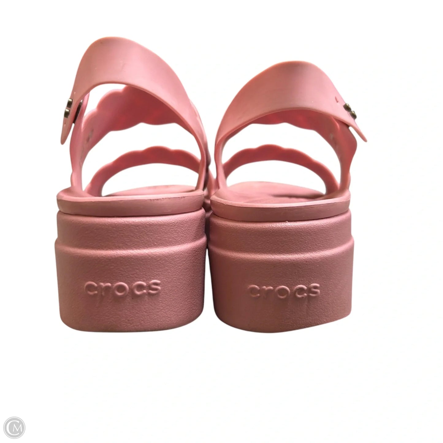 Sandals Flats By Crocs In Pink, Size: 8