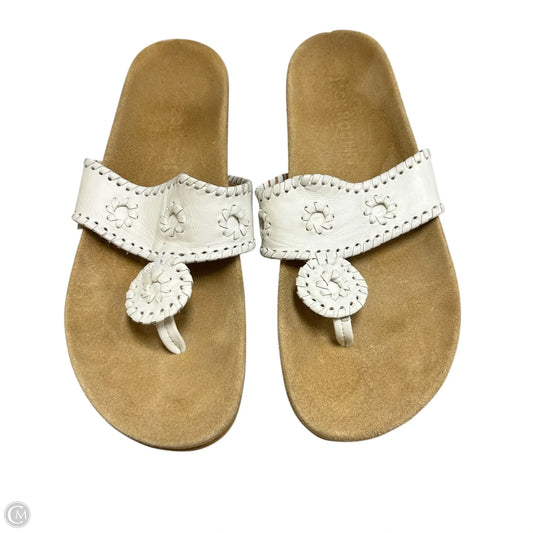 Sandals Flats By Vibram In Tan & White, Size: 9