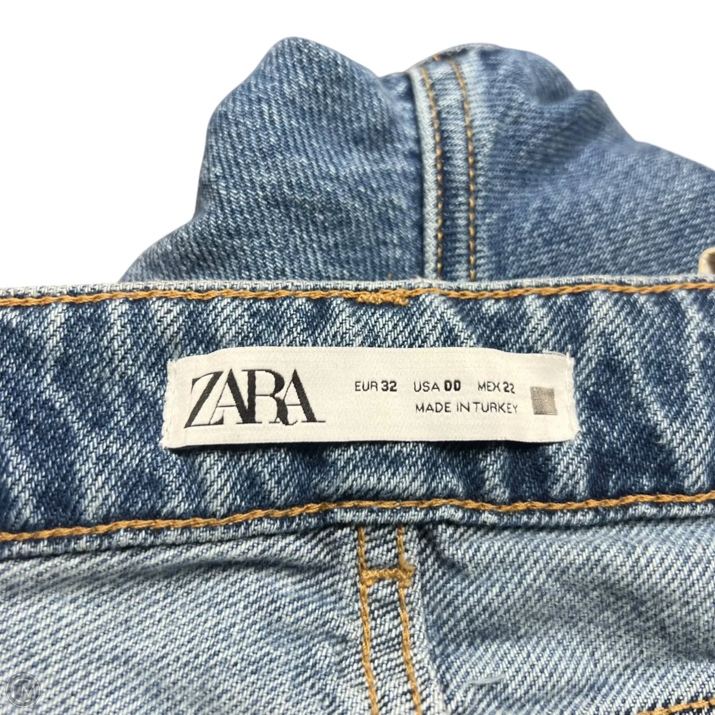 Jeans Straight By Zara In Blue Denim, Size: 0