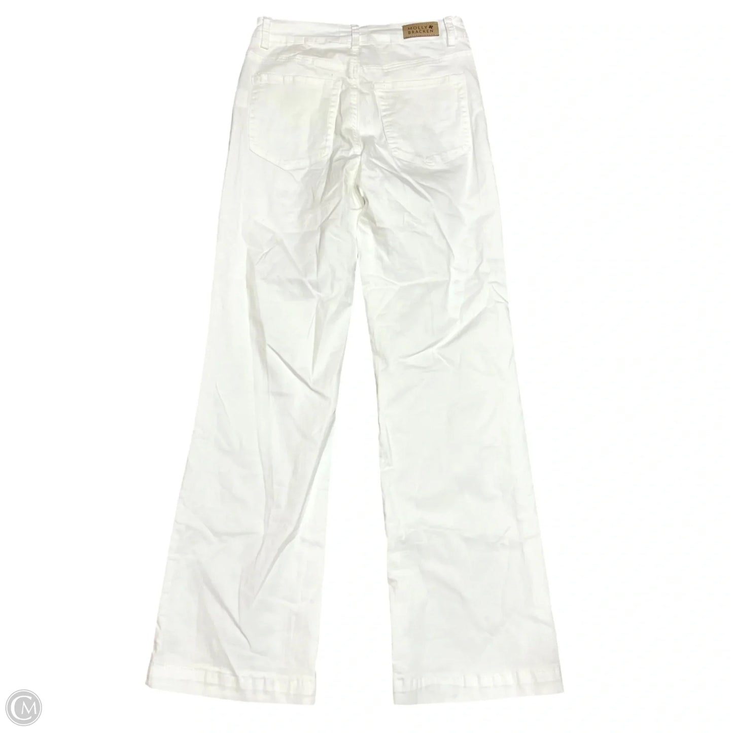 Jeans Straight By Molly Bracken In White Denim, Size: 12
