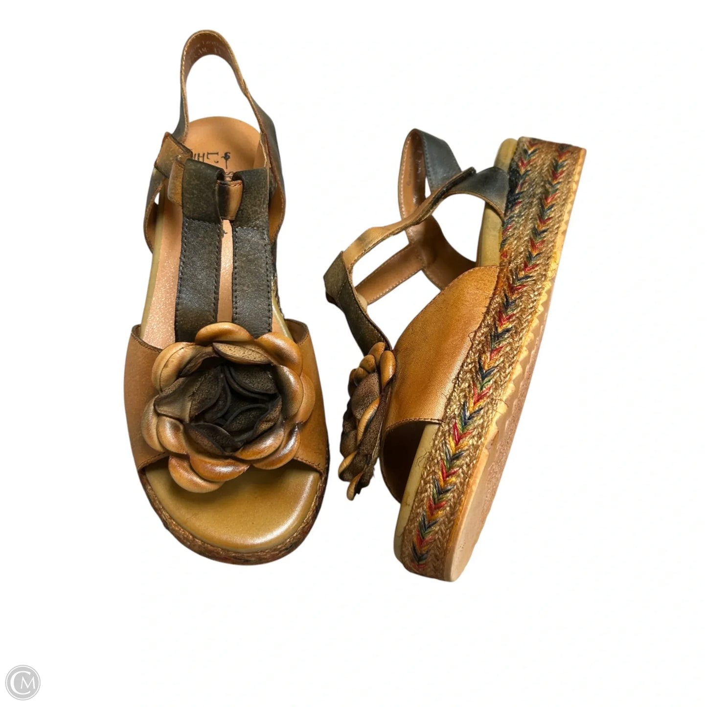 Sandals Flats By Spring Step In Brown, Size: 10.5