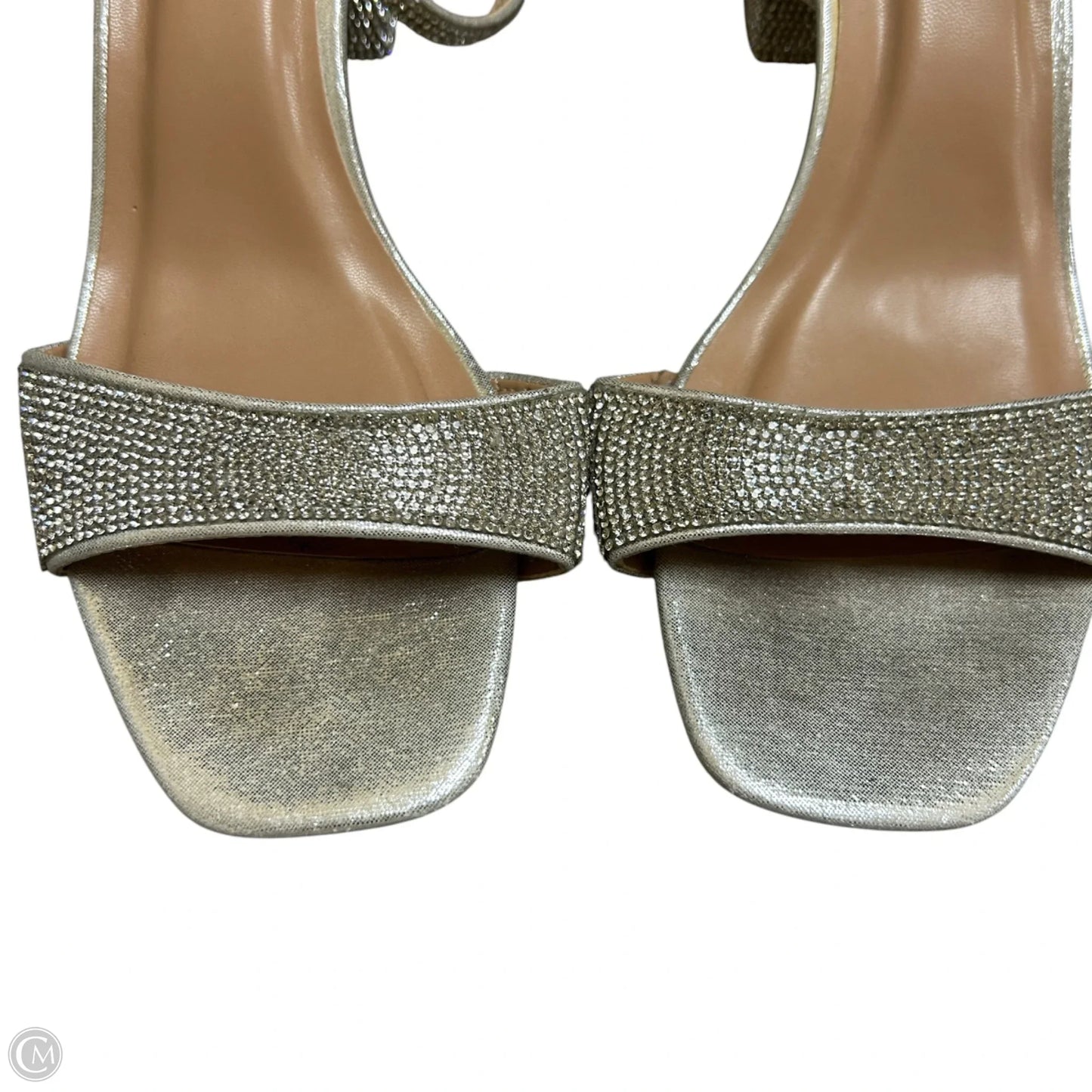 Sandals Heels Kitten By A New Day In Silver, Size: 9