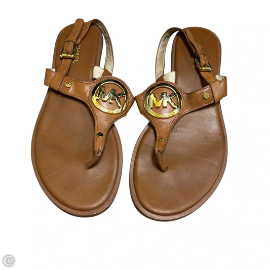 Sandals Flats By Michael By Michael Kors In Brown, Size: 9.5