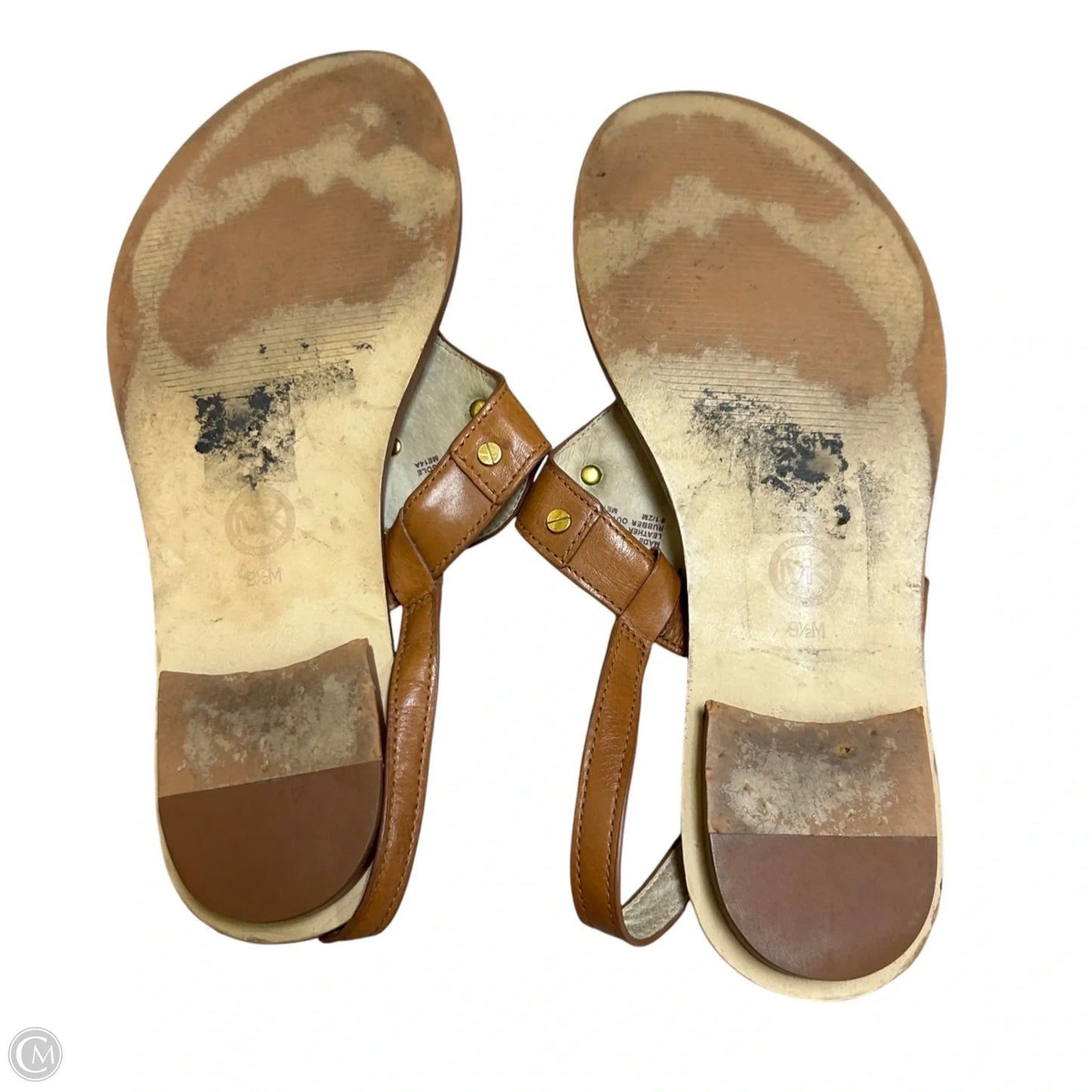 Sandals Flats By Michael By Michael Kors In Brown, Size: 9.5