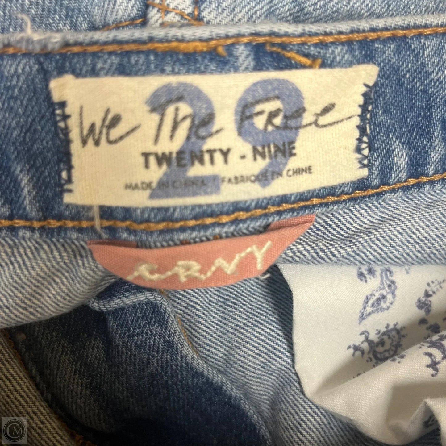 Jeans Straight By Free People In Blue Denim, Size: 8