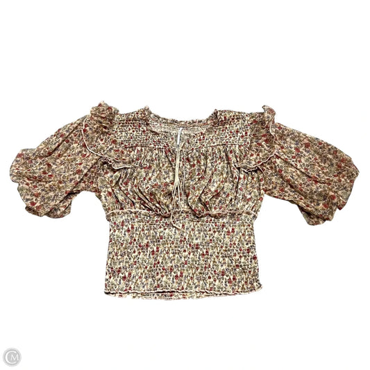 Top Short Sleeve By Free People In Floral Print, Size: S