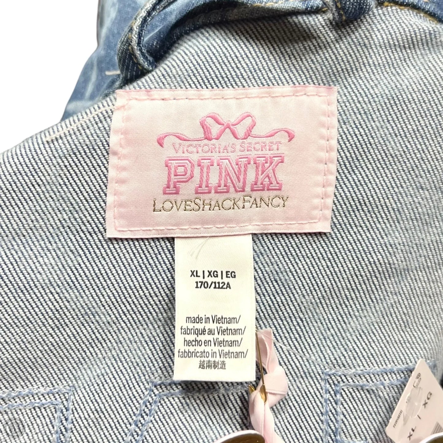 Jacket Denim By Pink In Blue Denim, Size: Xl