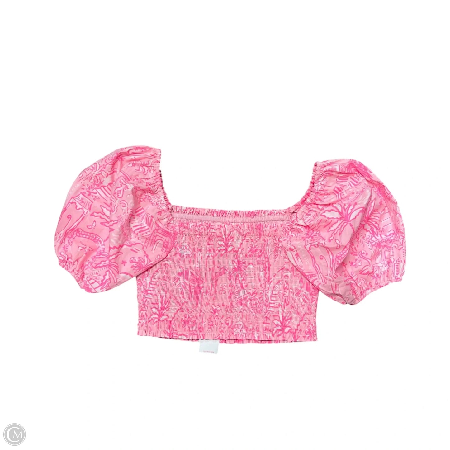 Top Short Sleeve Designer By Lilly Pulitzer In Pink, Size: L